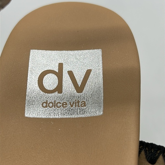DV by Dolce Vita Black Vegan Wedge Sandals Size 8.5 NWB - Picture 11 of 12